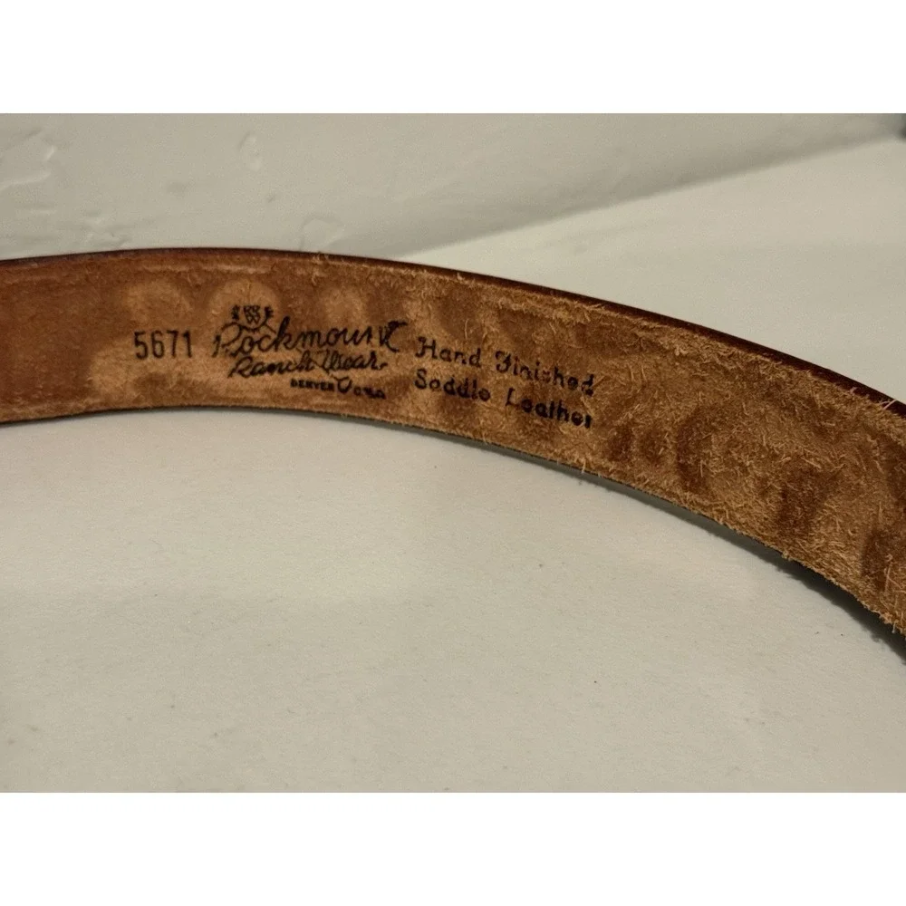 Vintage Rockmount Wyoming Tooled Leather Western Belt 32 Floral Saddle Cowboy